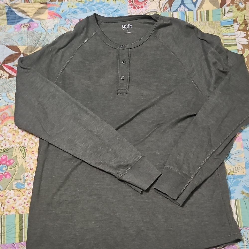 True Craft Men's‎ Green Henley Shirt